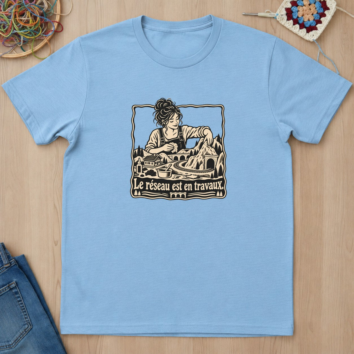 T-shirt mockup — Light Blue