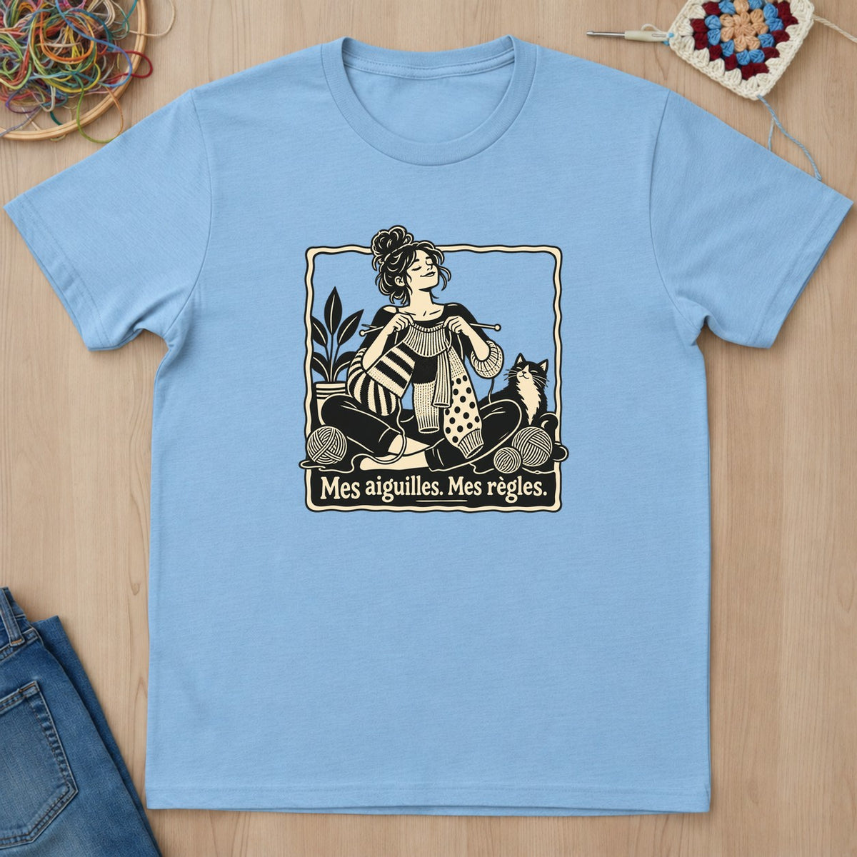 T-shirt mockup — Light Blue