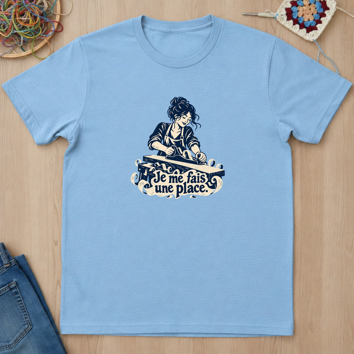 T-shirt mockup — Light Blue