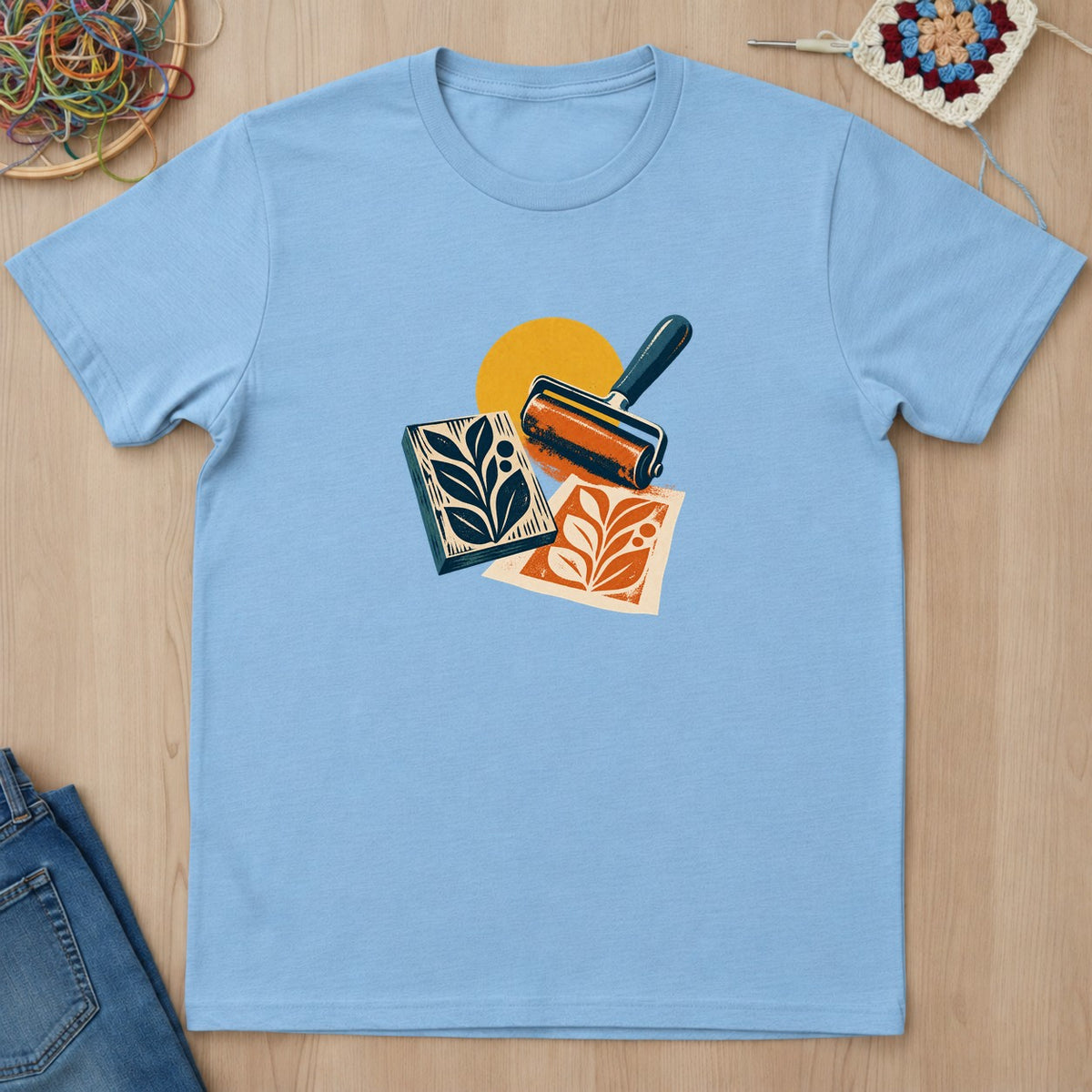 T-shirt mockup — Light Blue