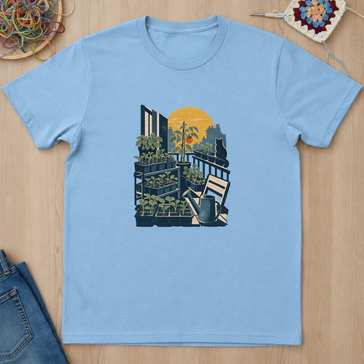 T-shirt mockup — Light Blue