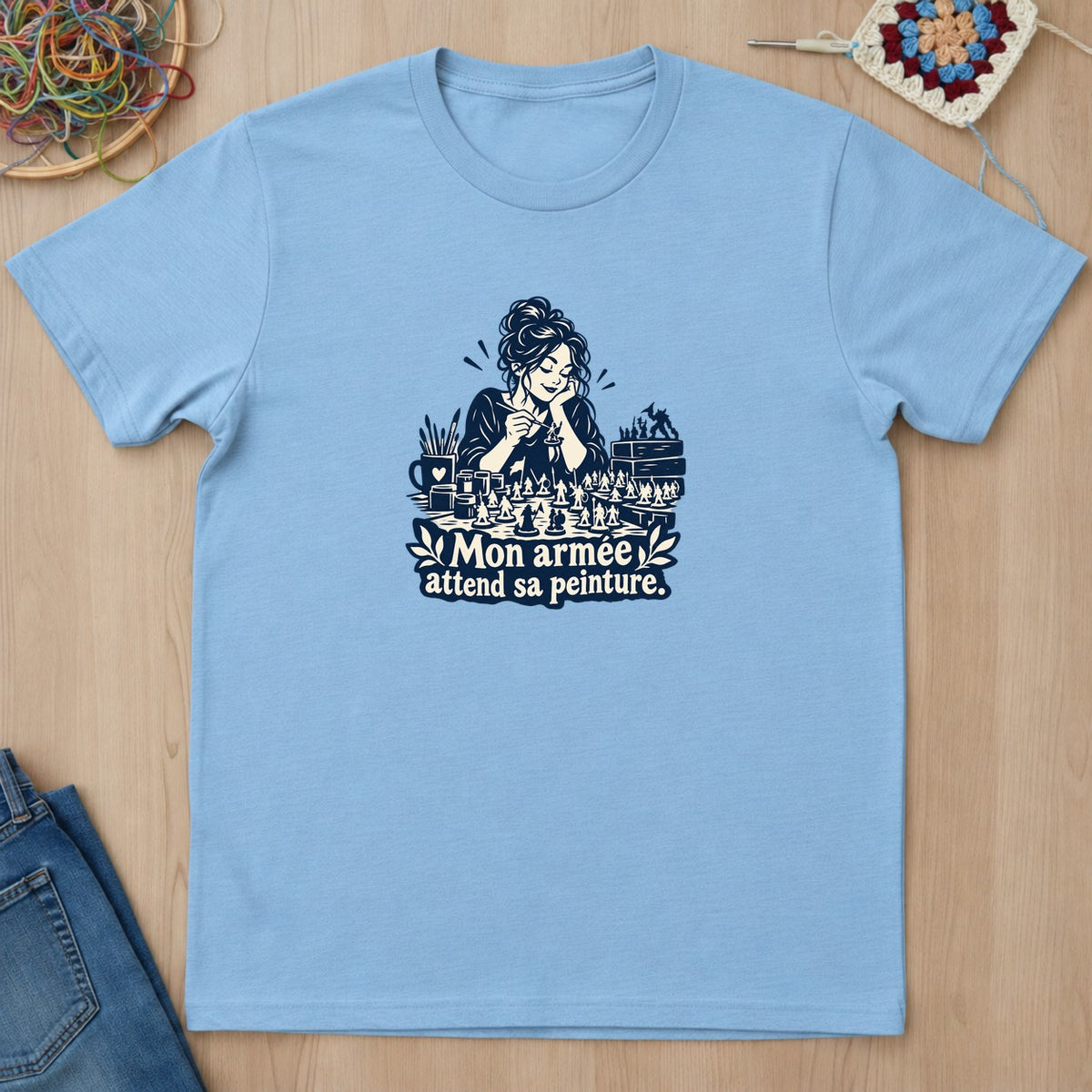 T-shirt mockup — Light Blue