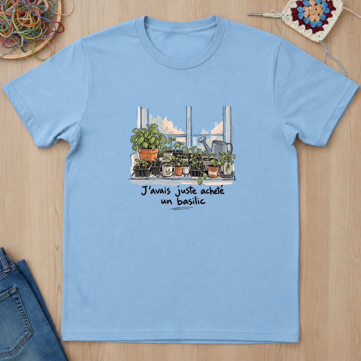 T-shirt mockup — Light Blue