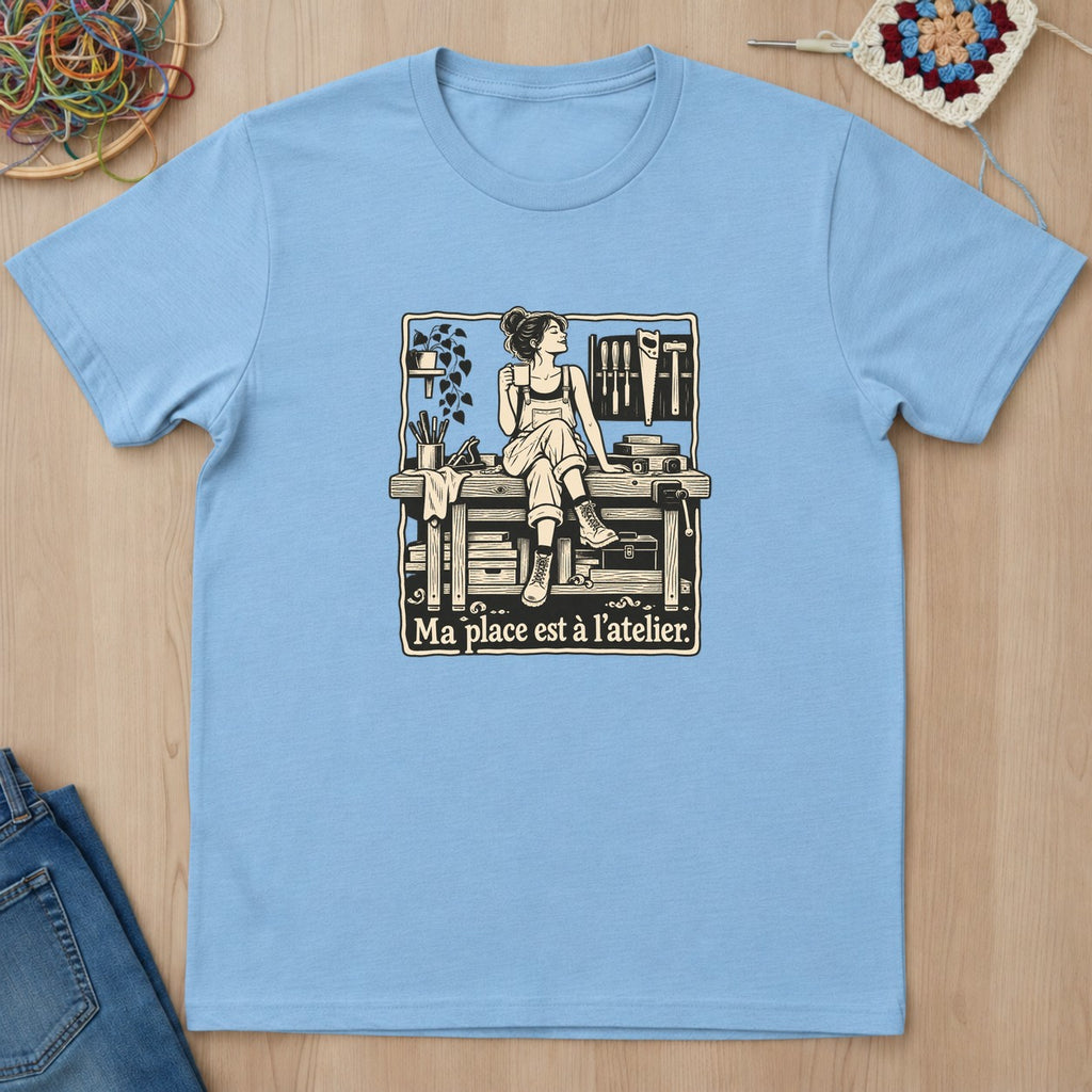 T-shirt mockup — Light Blue