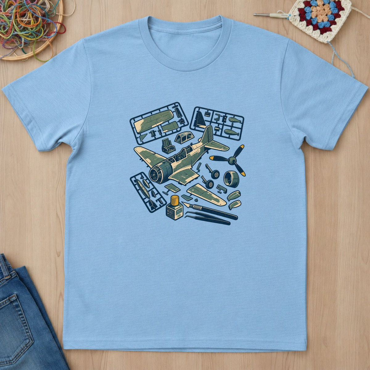 T-shirt mockup — Light Blue