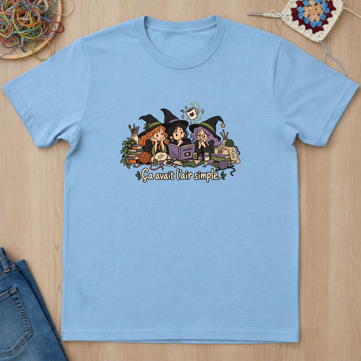 T-shirt mockup — Light Blue