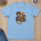 T-shirt bleu clair présenté à plat