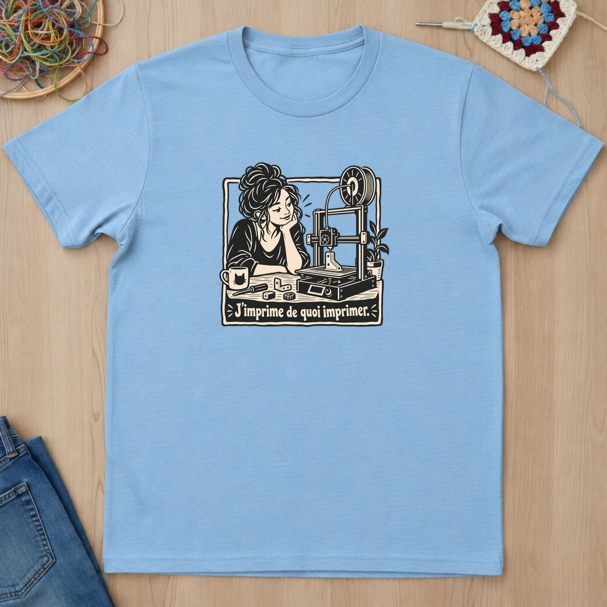 T-shirt mockup — Light Blue