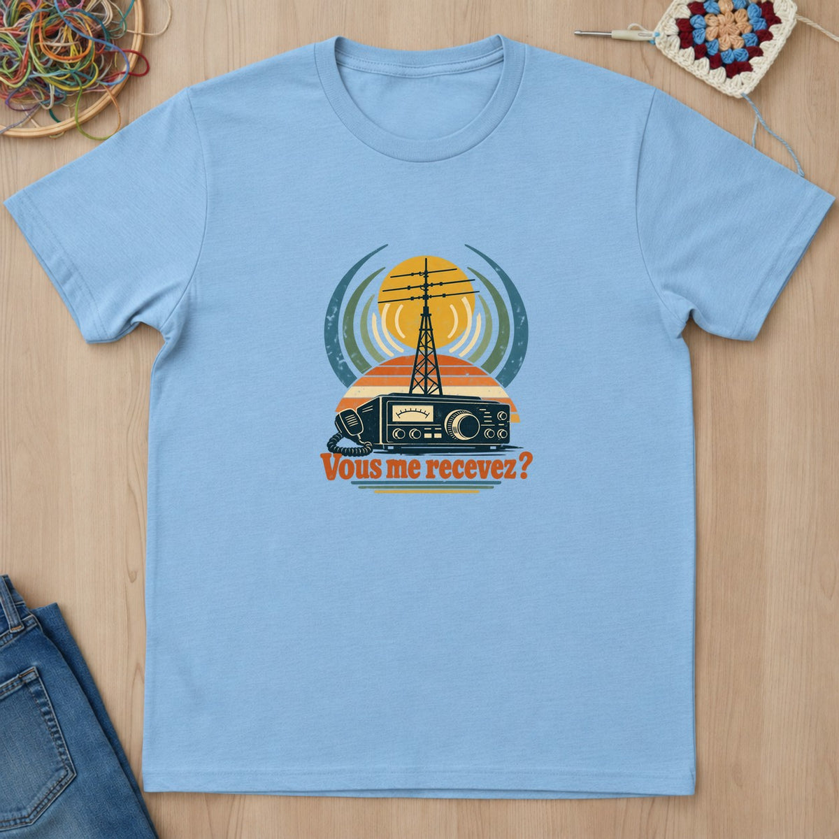 T-shirt mockup — Light Blue