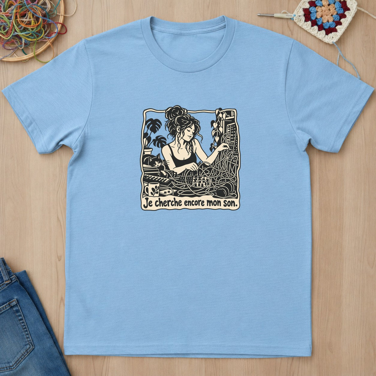 T-shirt mockup — Light Blue