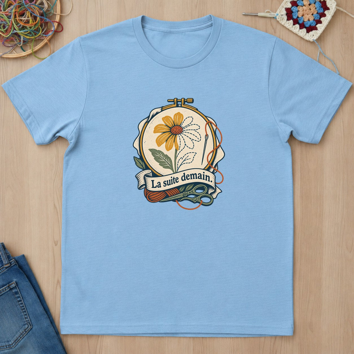 T-shirt mockup — Light Blue