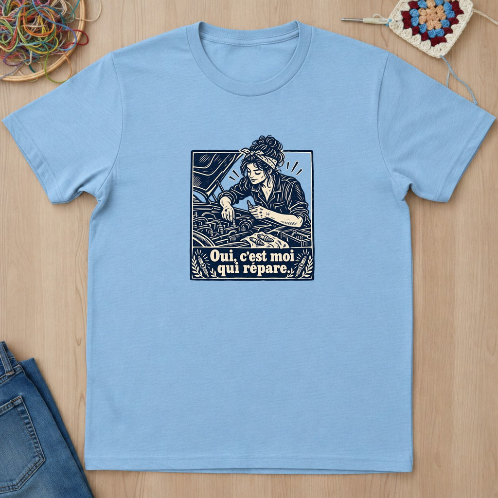 T-shirt mockup — Light Blue