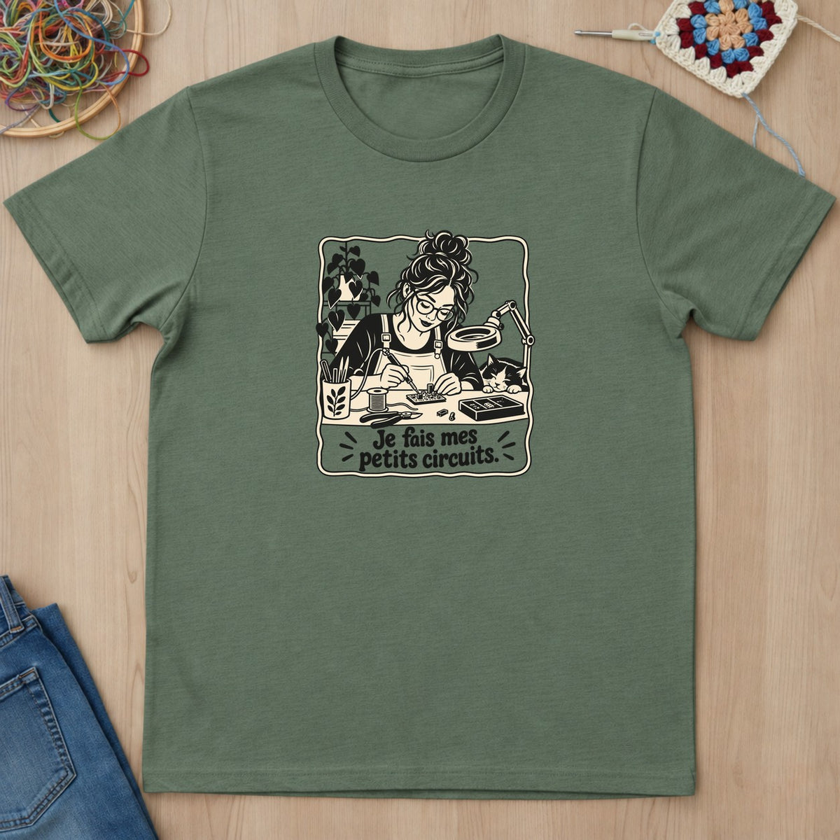 T-shirt mockup — Military Green