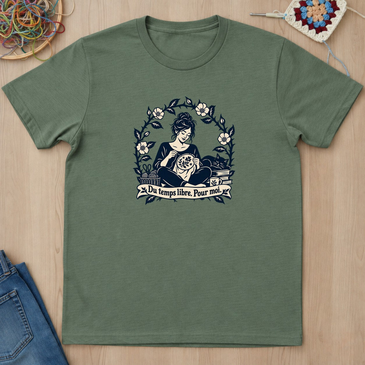 T-shirt mockup — Military Green