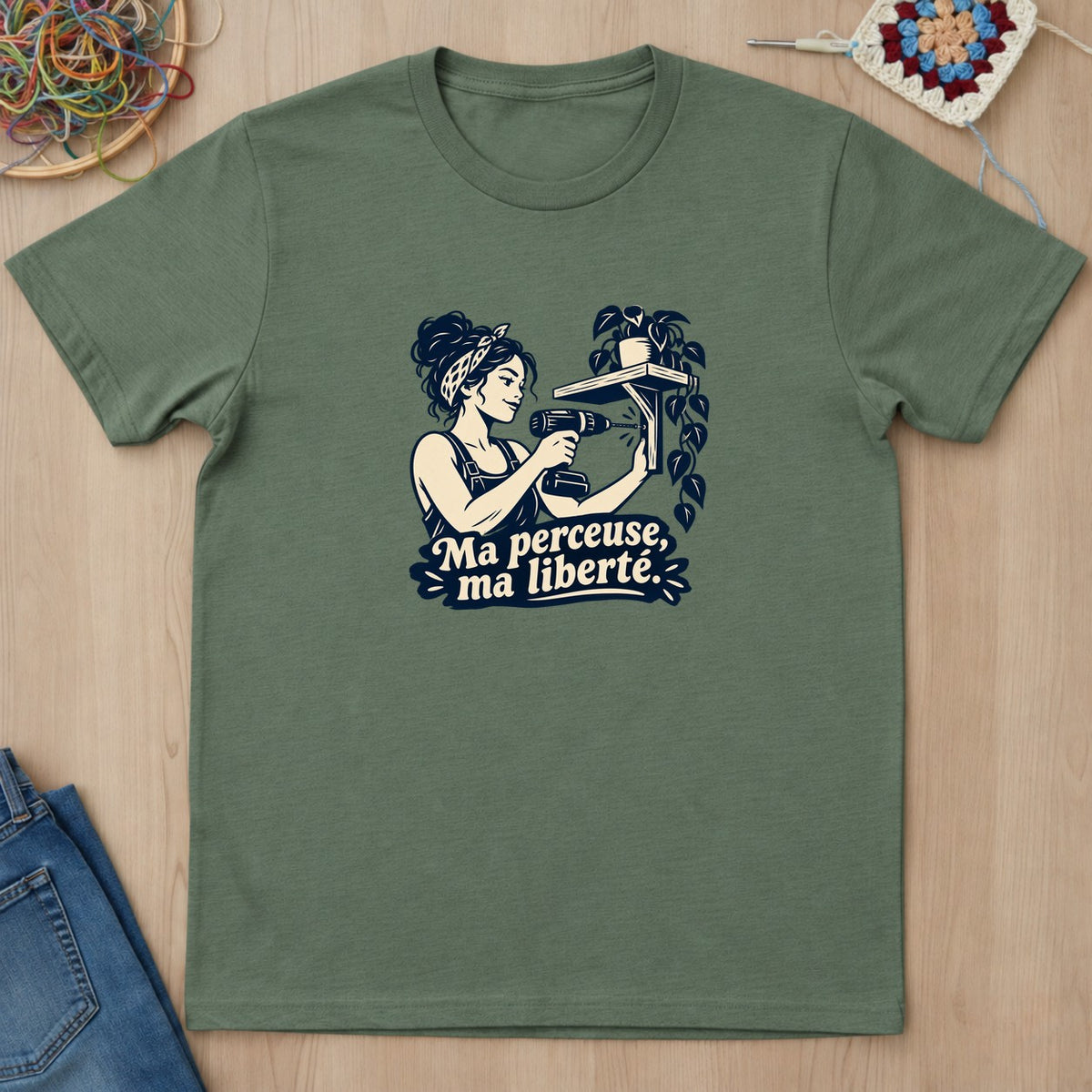 T-shirt mockup — Military Green