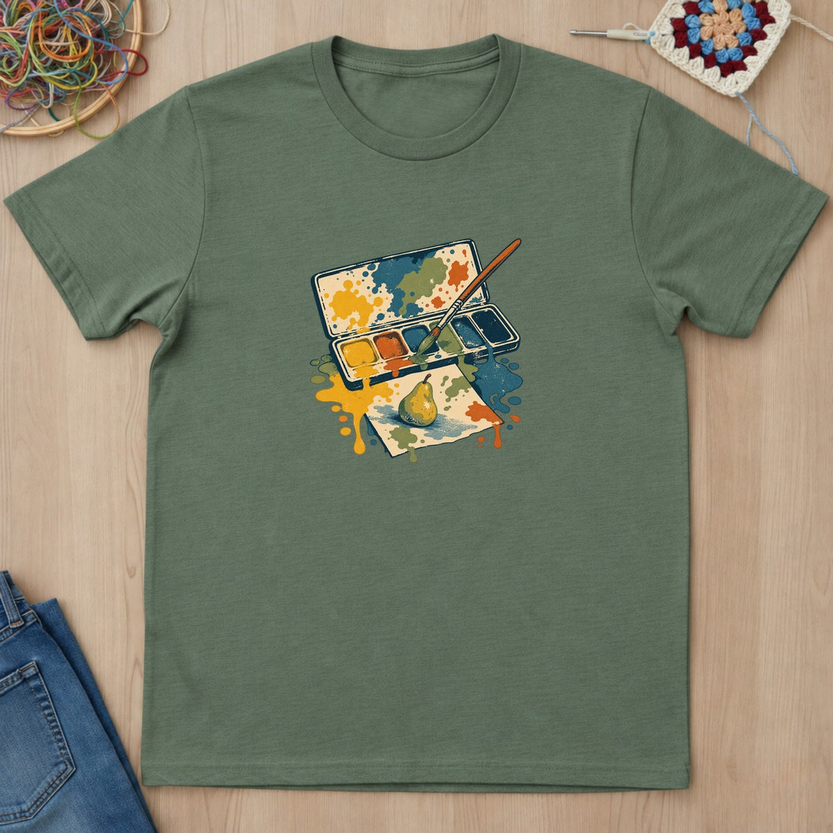 T-shirt mockup — Military Green