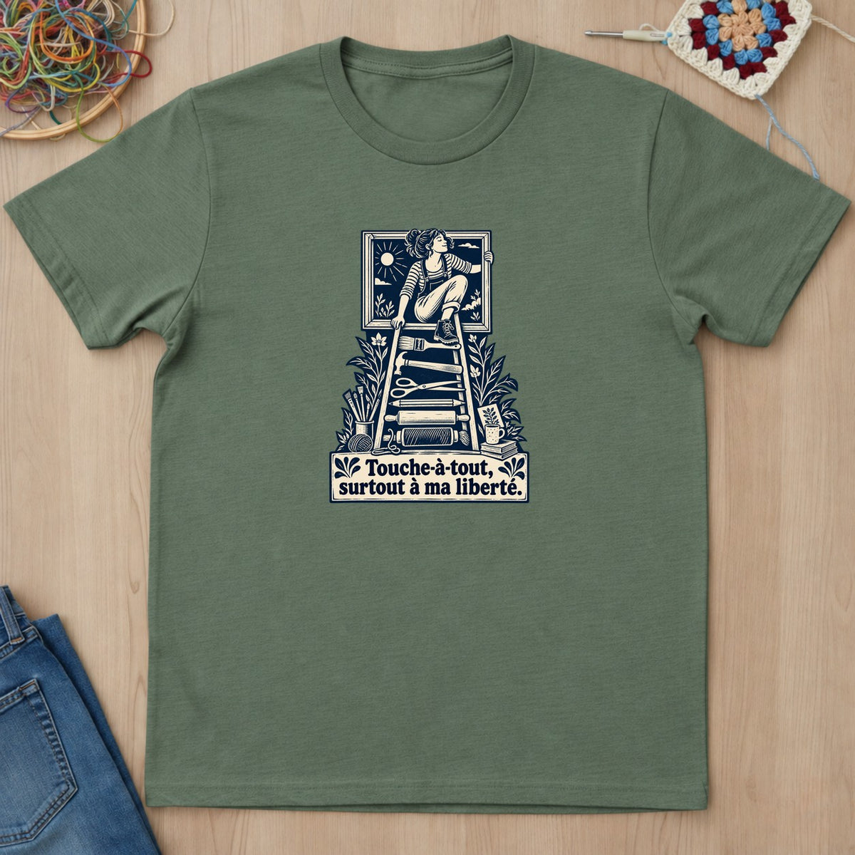 T-shirt mockup — Military Green