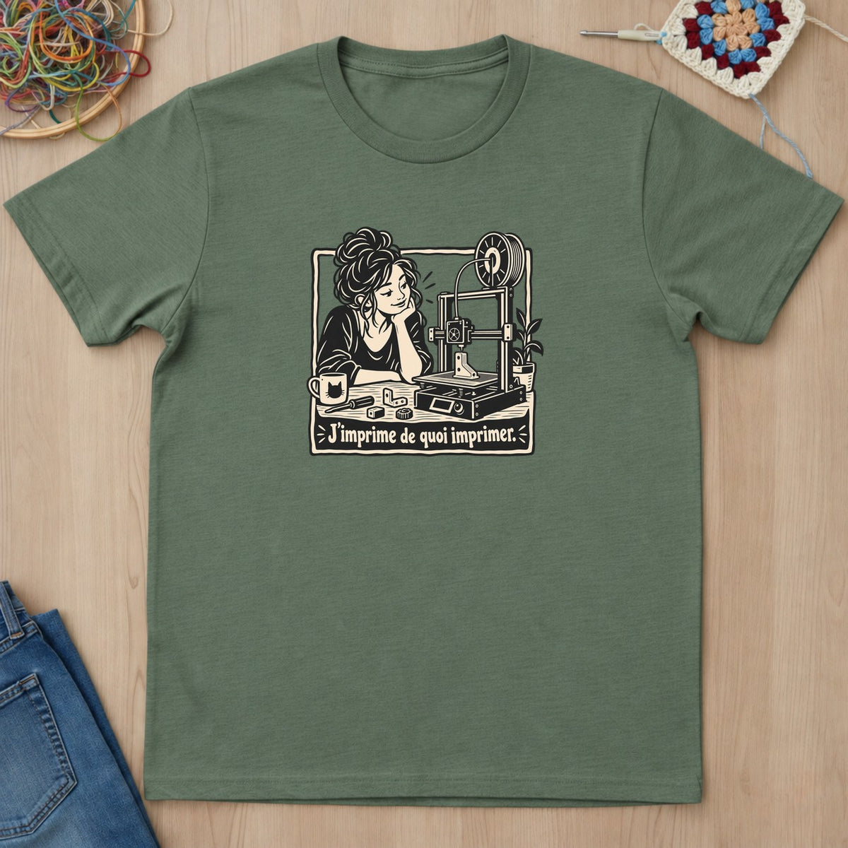 T-shirt mockup — Military Green