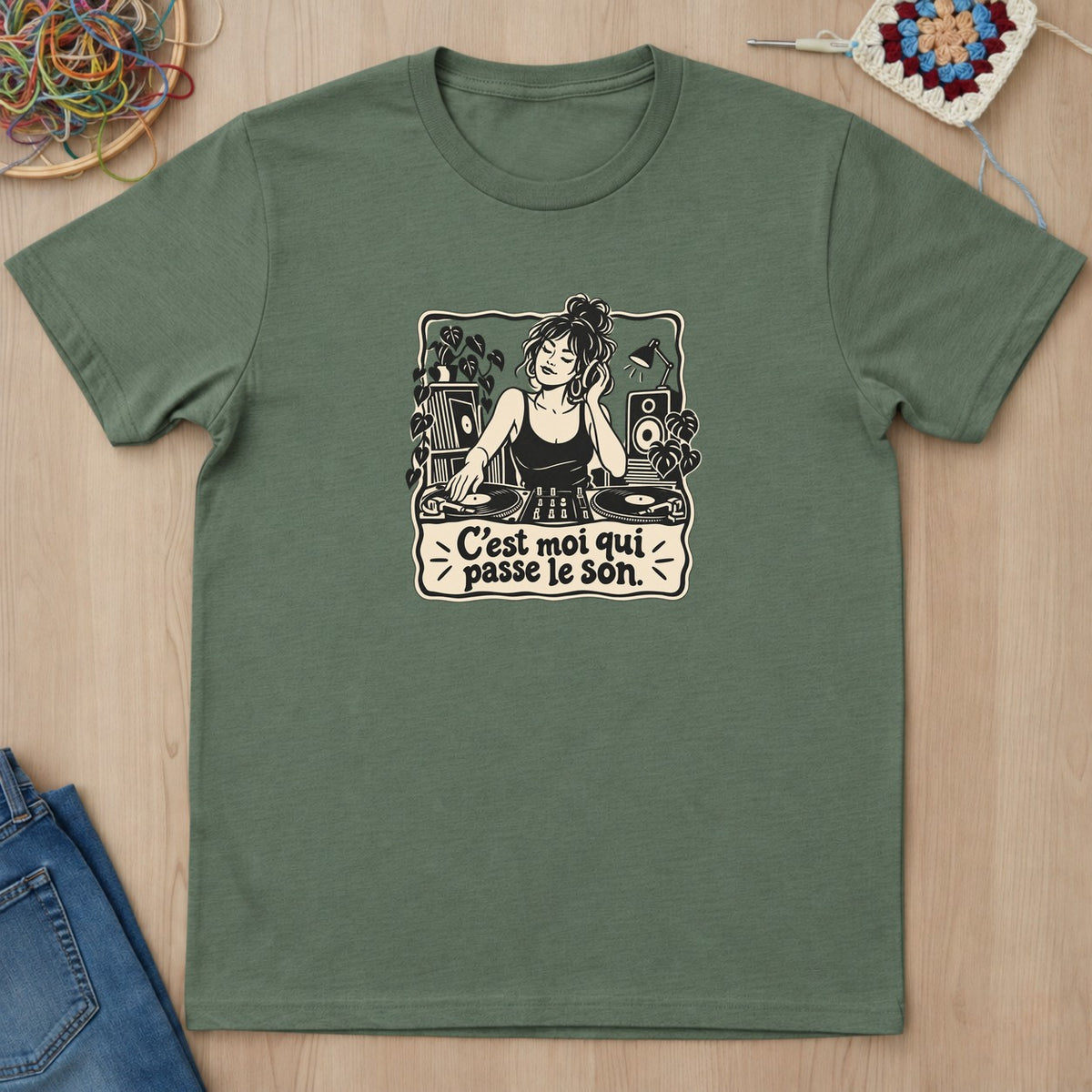 T-shirt mockup — Military Green