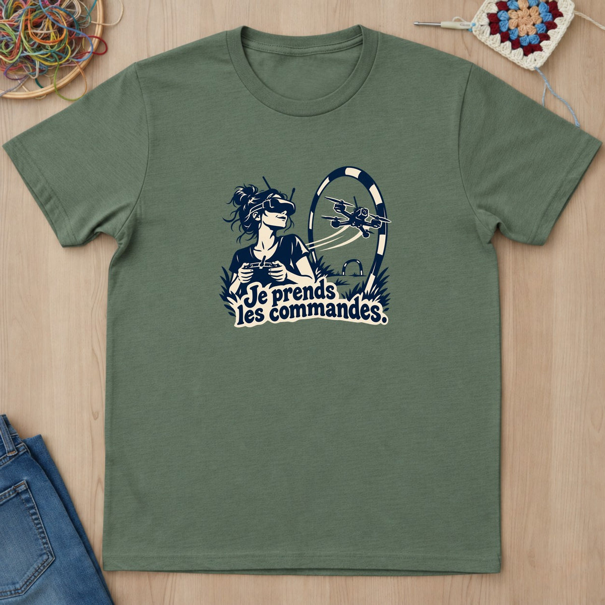 T-shirt mockup — Military Green
