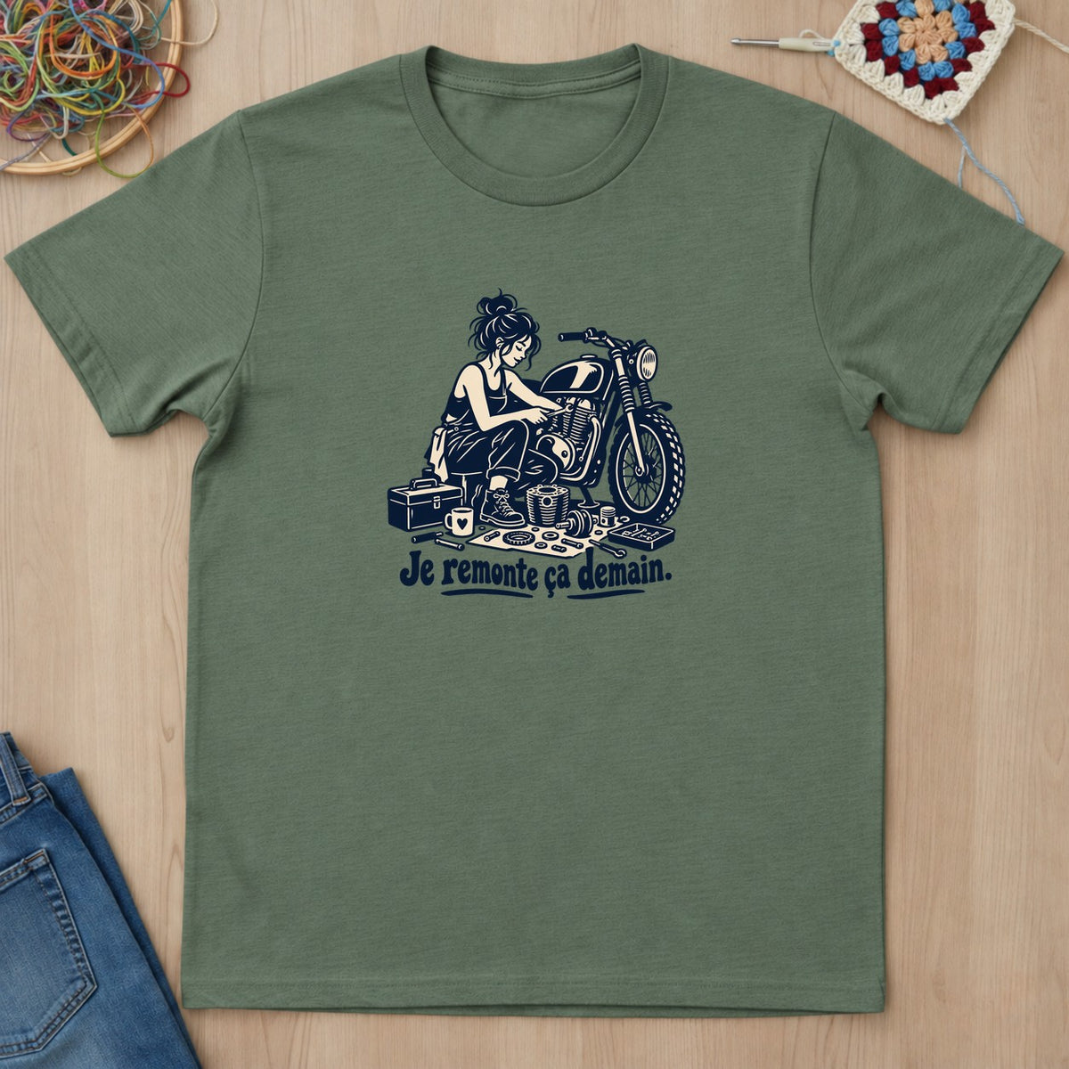 T-shirt mockup — Military Green