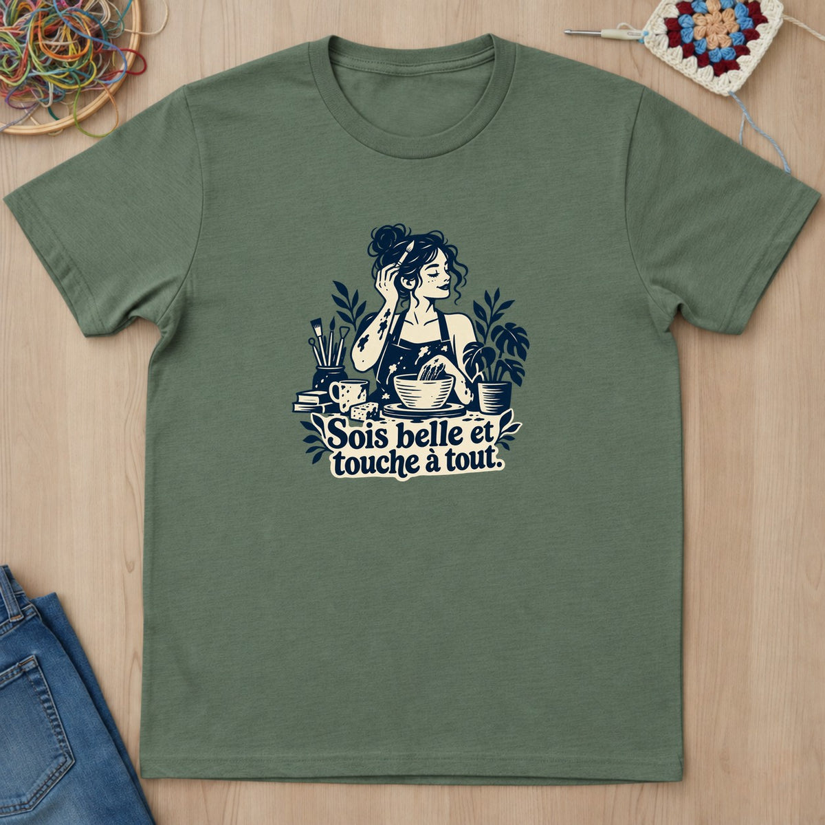 T-shirt mockup — Military Green