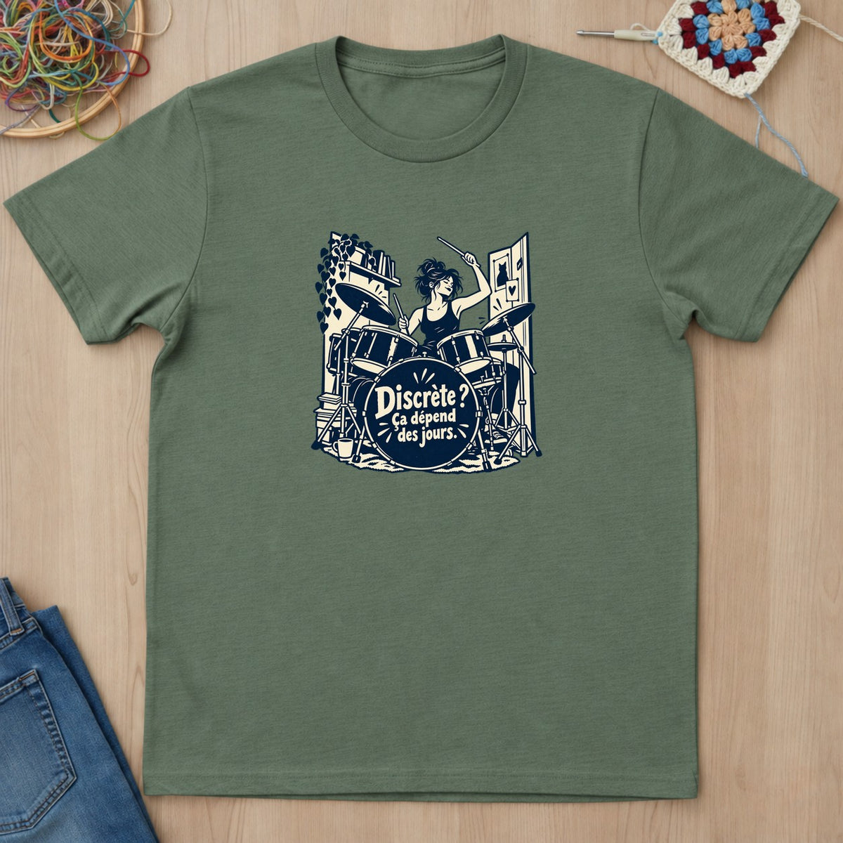T-shirt mockup — Military Green