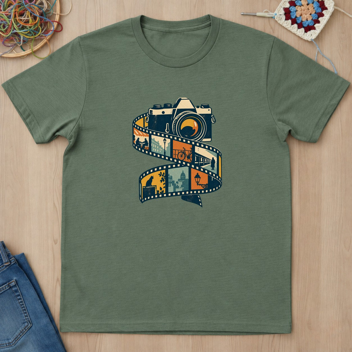 T-shirt mockup — Military Green