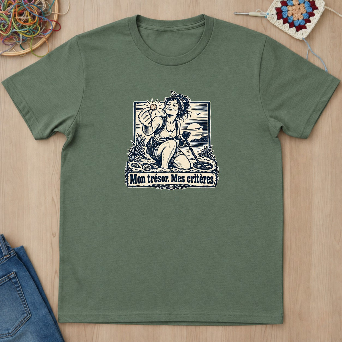 T-shirt mockup — Military Green