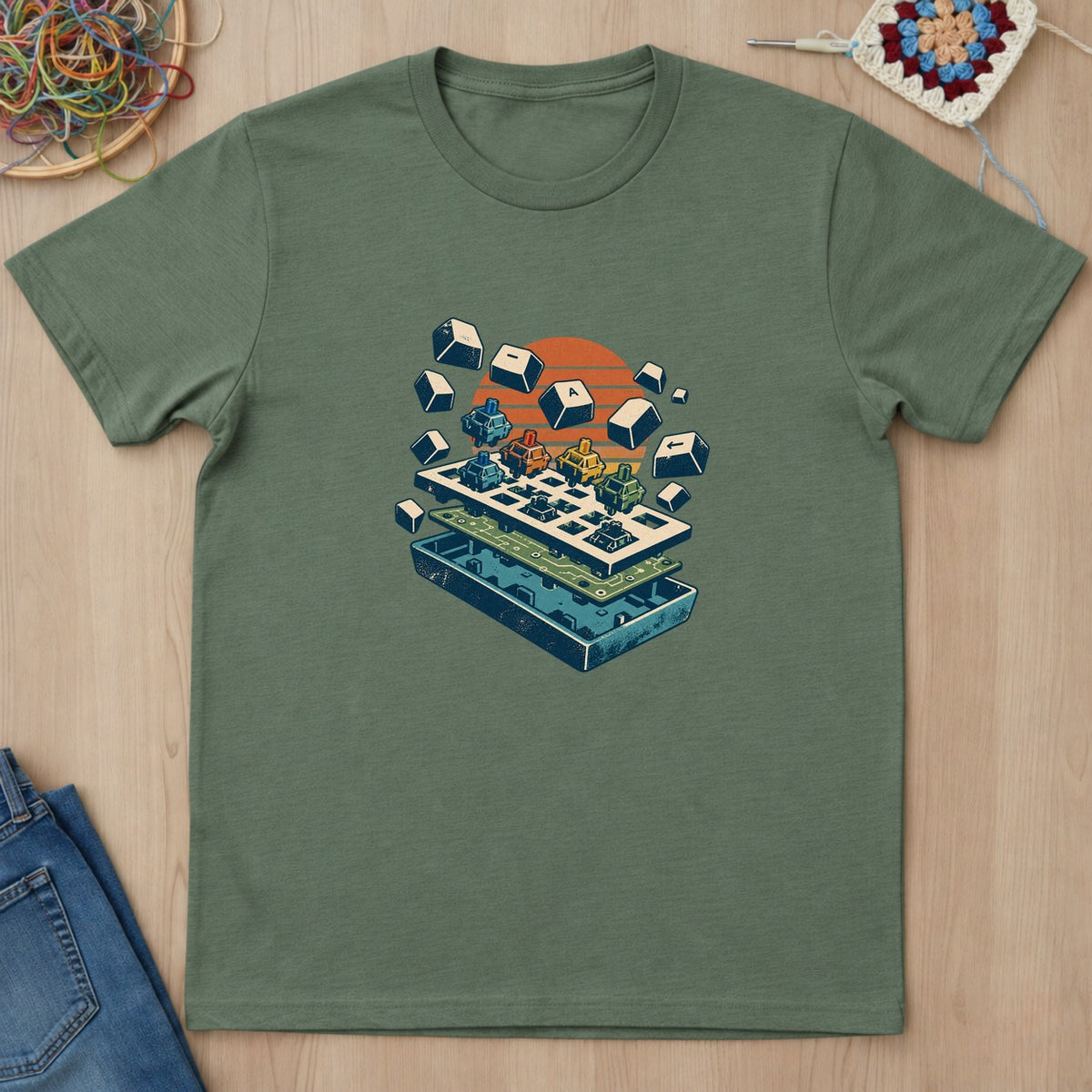 T-shirt mockup — Military Green