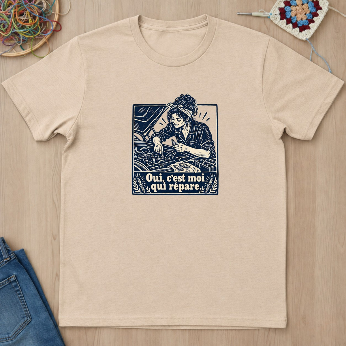 T-shirt mockup — Natural
