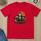 T-shirt rouge présenté à plat