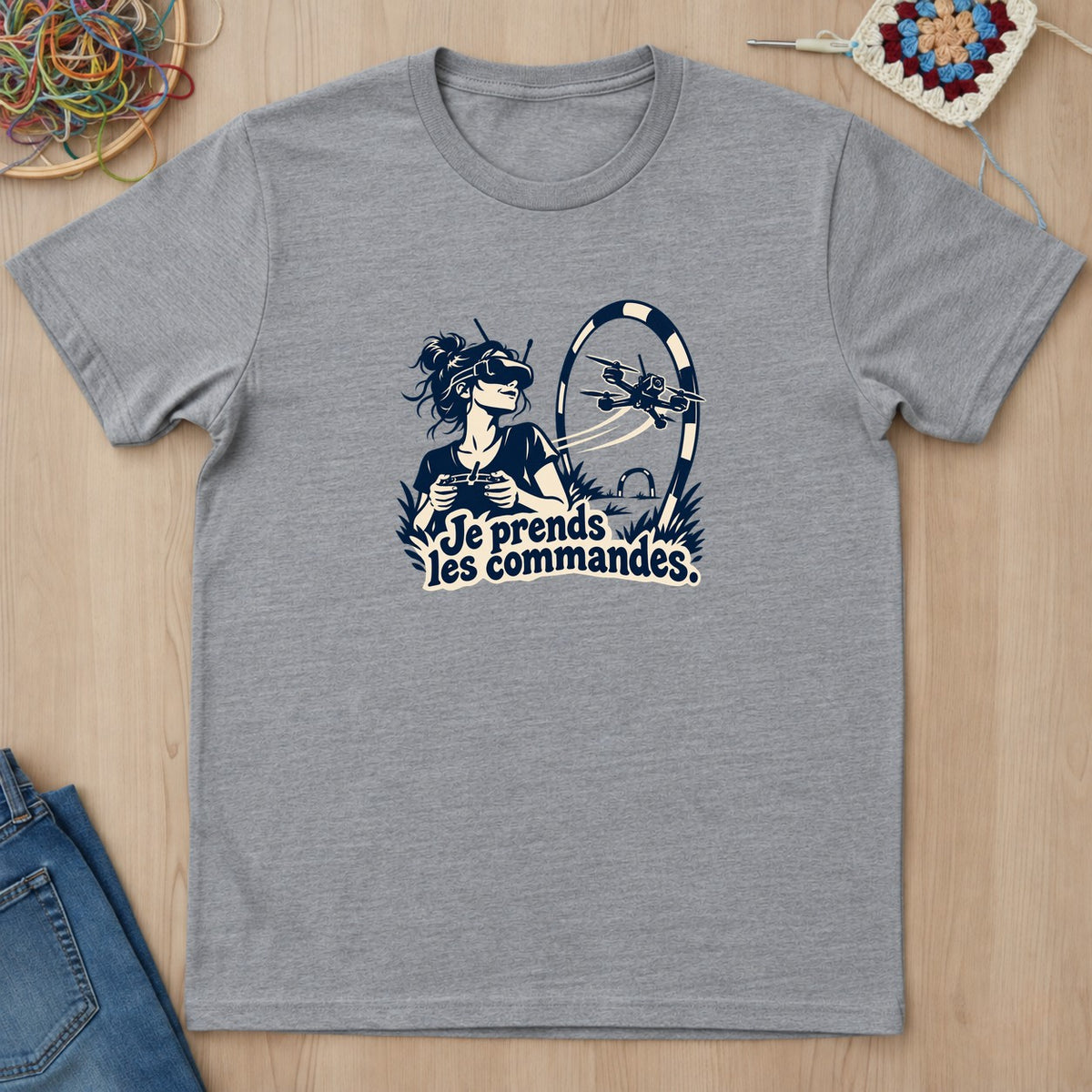 T-shirt mockup — Sport Grey
