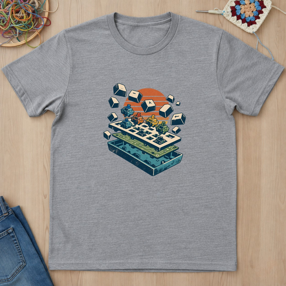 T-shirt mockup — Sport Grey