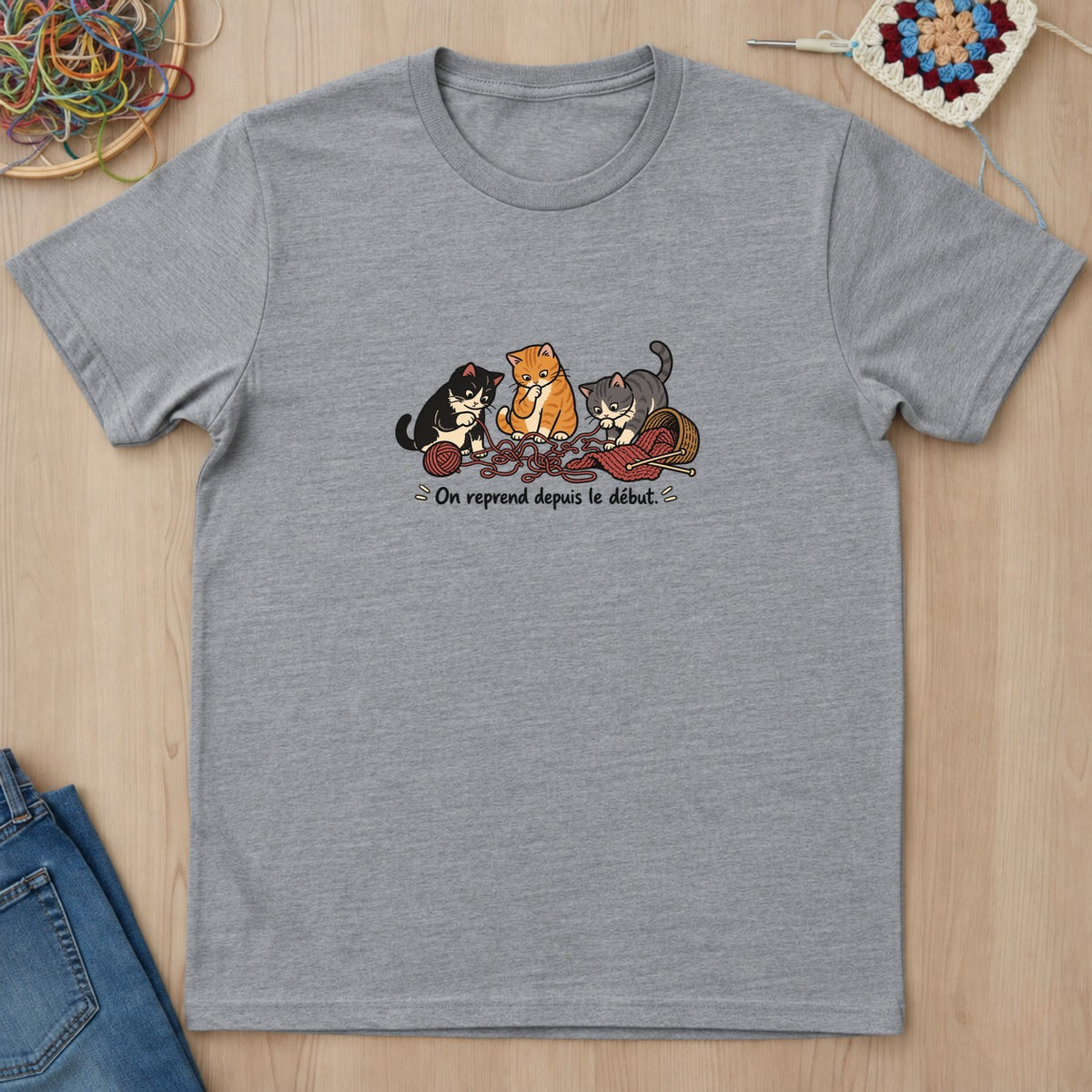 T-shirt mockup — Sport Grey
