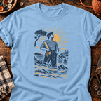 T-shirt Bien armé linocut, coloris bleu clair