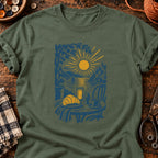 T-shirt Petit-déjeuner au bord de mer, coloris vert militaire