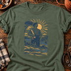 T-shirt Bien armé linocut, coloris vert militaire
