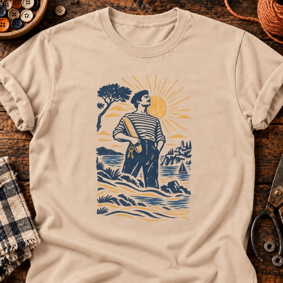 T-shirt Bien armé linocut, coloris naturel