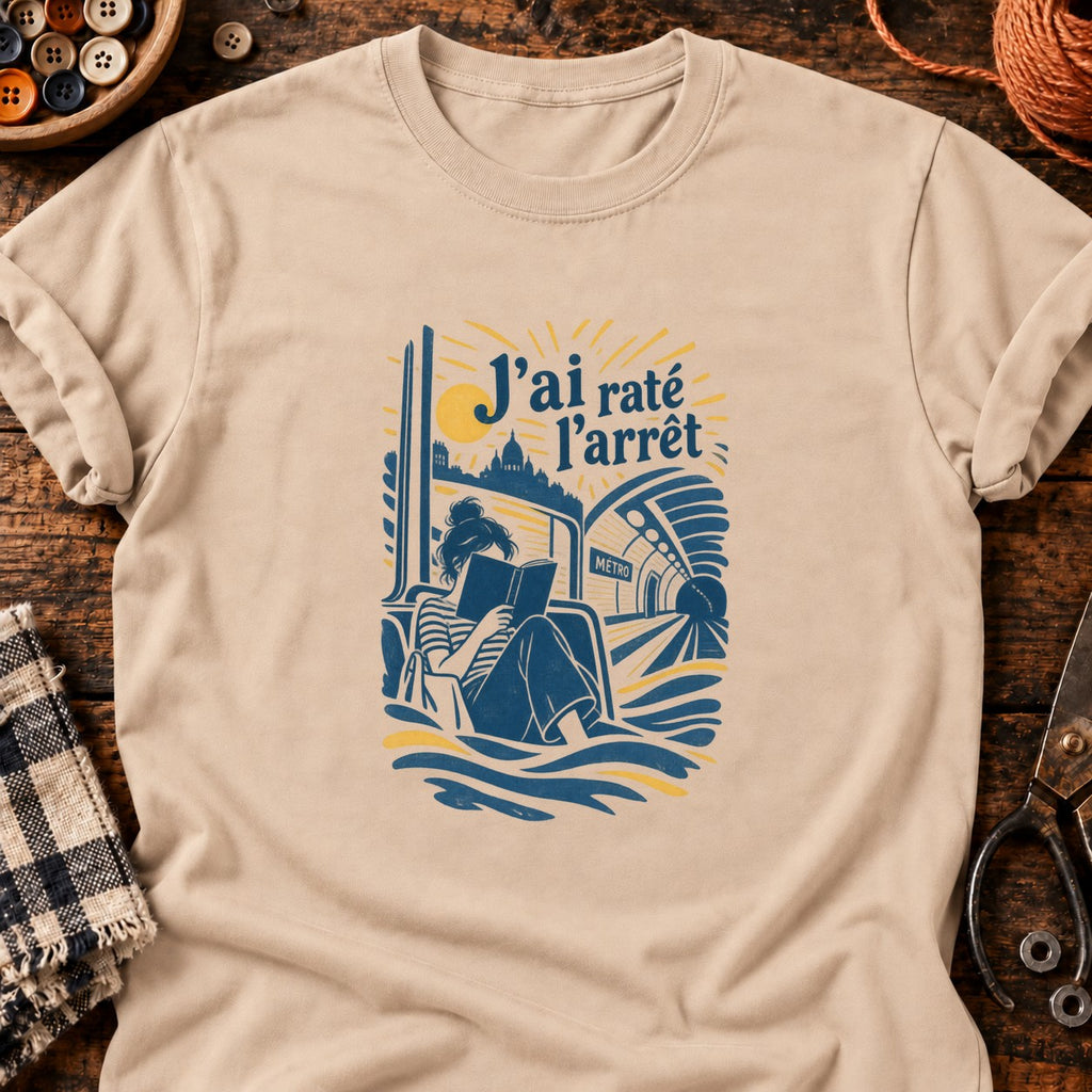 T-shirt J'ai raté l'arrêt métro lecteur, coloris naturel