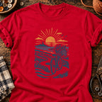 T-shirt Vélo de pique-nique au bord de mer, coloris rouge