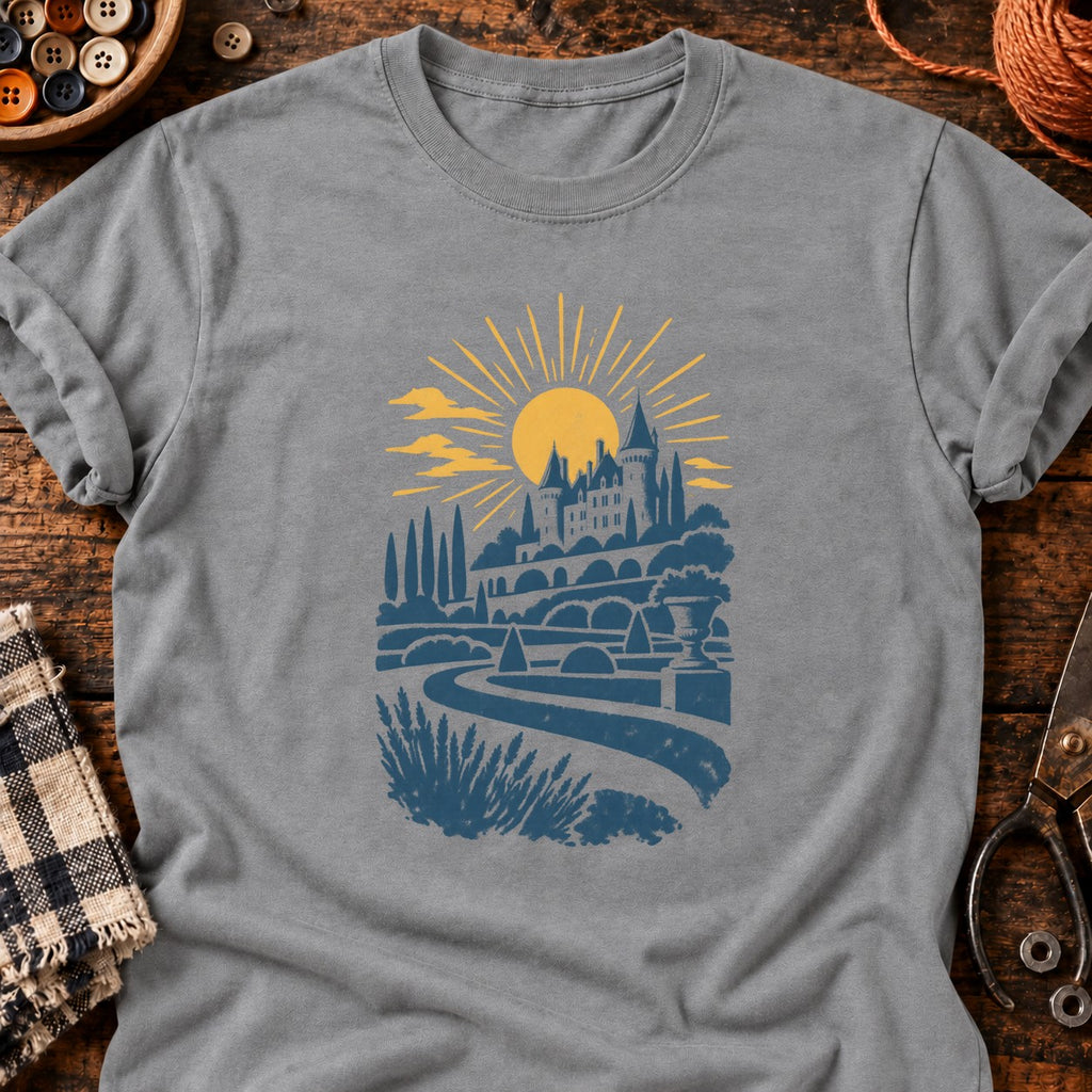 T-shirt Château au jardin formel, coloris gris sport