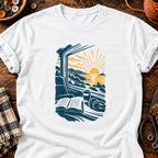 T-shirt Voyage en train et lecture, coloris blanc