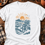 T-shirt Vélo de pique-nique au bord de mer, coloris blanc