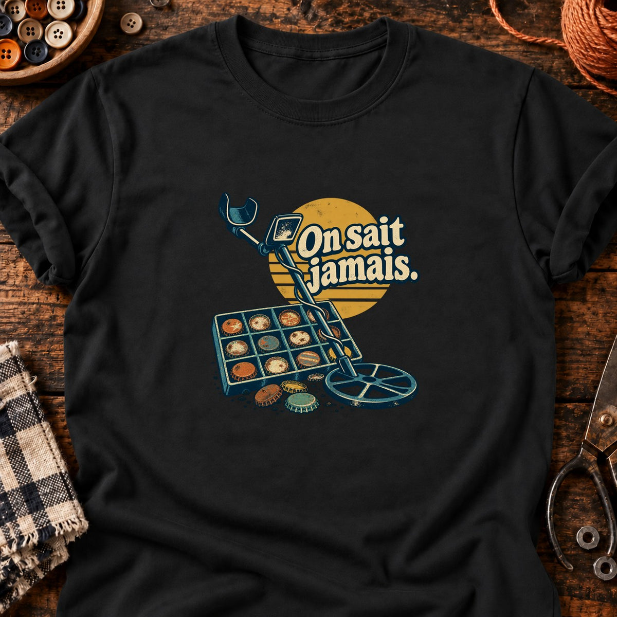 Chasseur de bouchons On sait jamais. — T-shirt noir