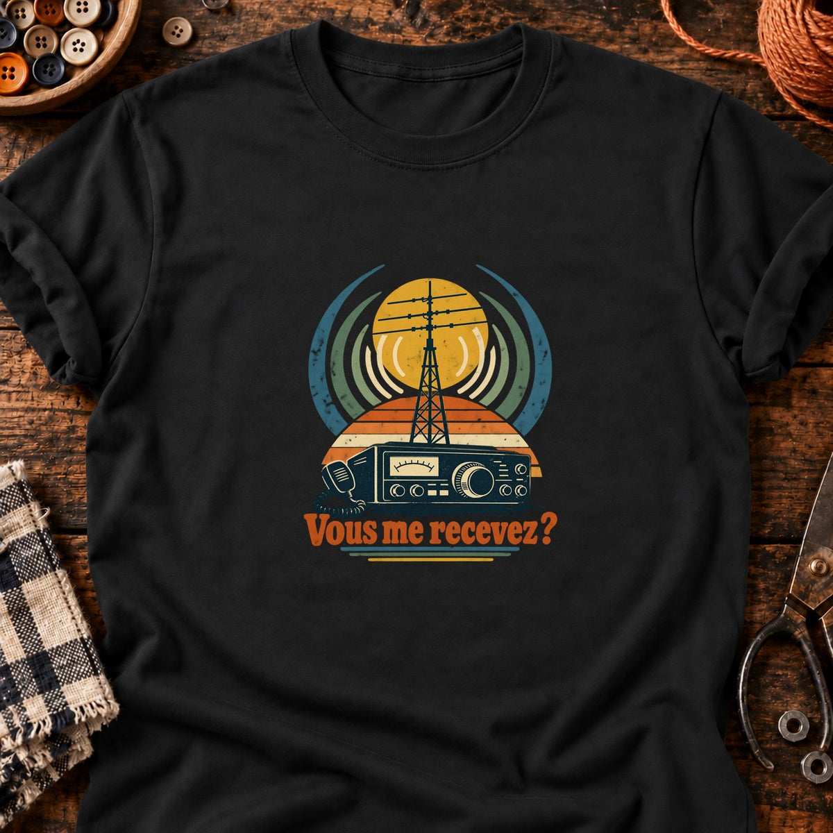 Vous me recevez ? Radio rétro — T-shirt noir