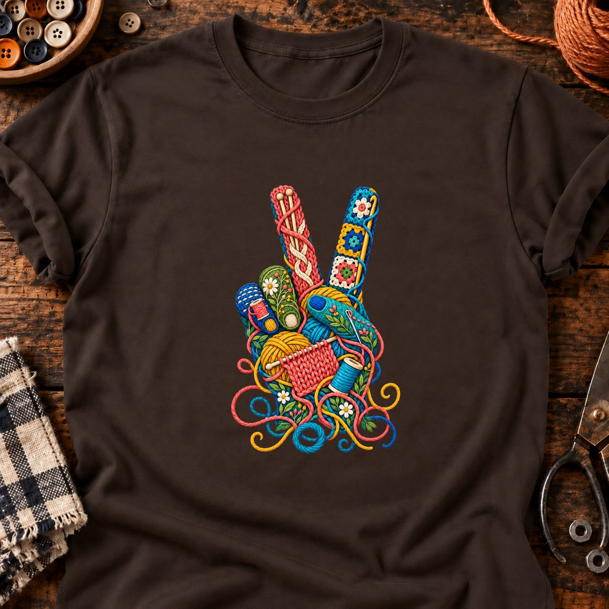 V tricot — T-shirt chocolat