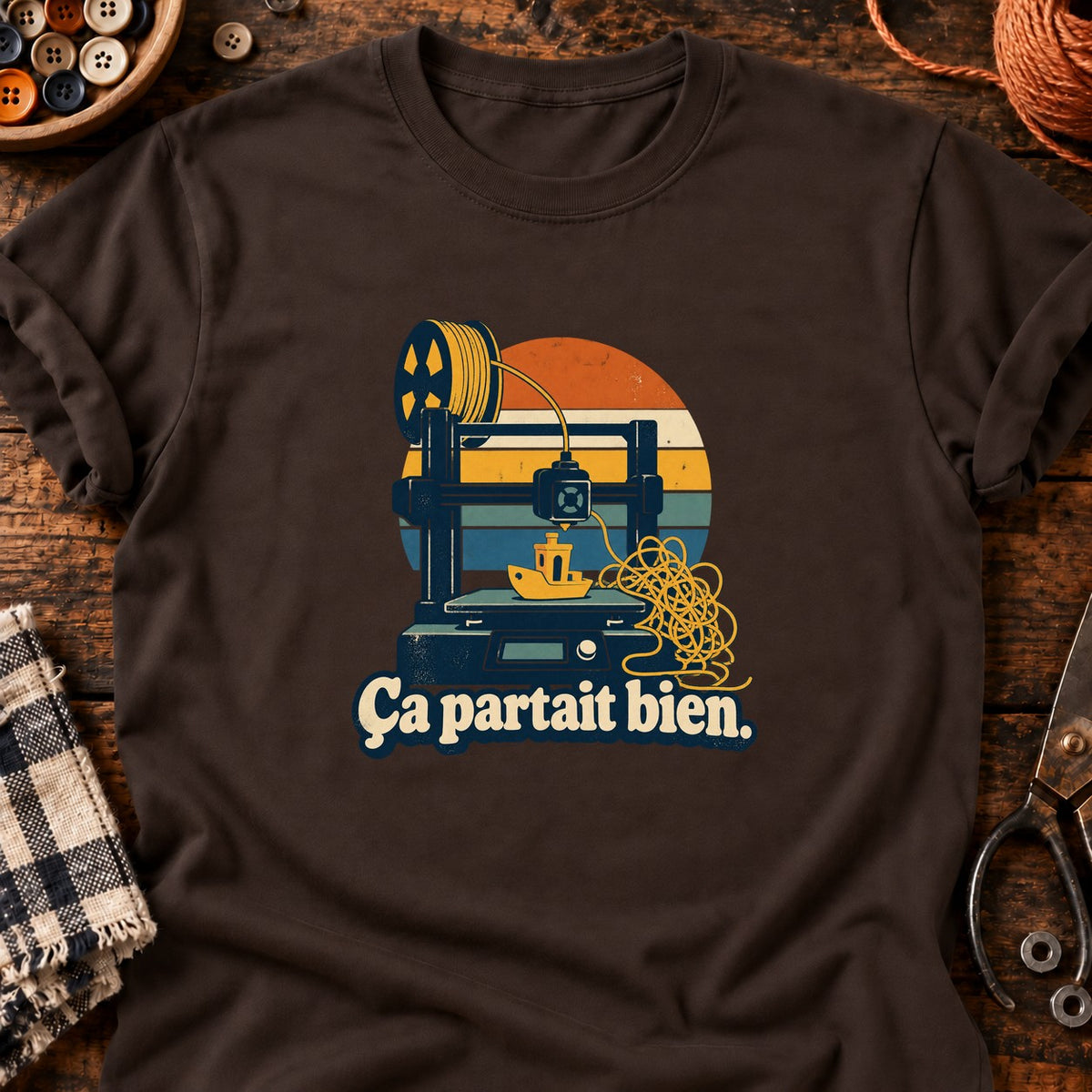 Imprimante 3D et benchy — T-shirt chocolat