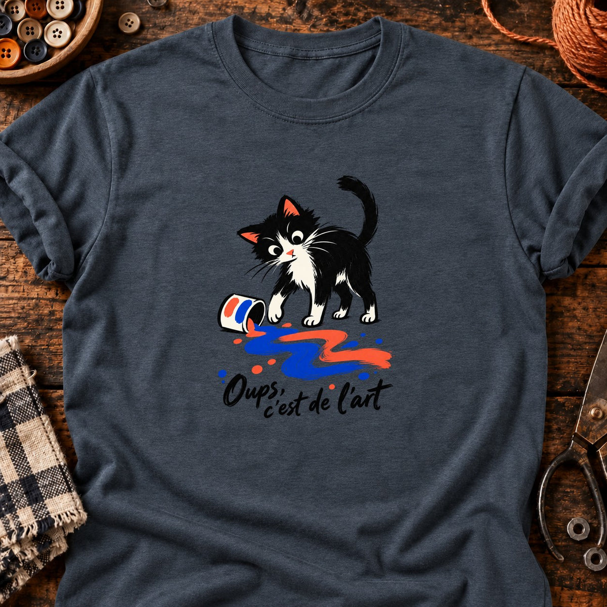 Oups, c'est de l'art — T-shirt gris anthracite chiné