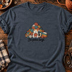 Chat tricoteur et montagnes de laine — T-shirt gris anthracite chiné
